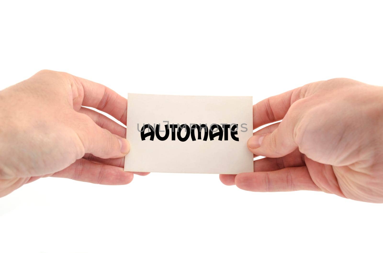Automate text concept isolated over white background
