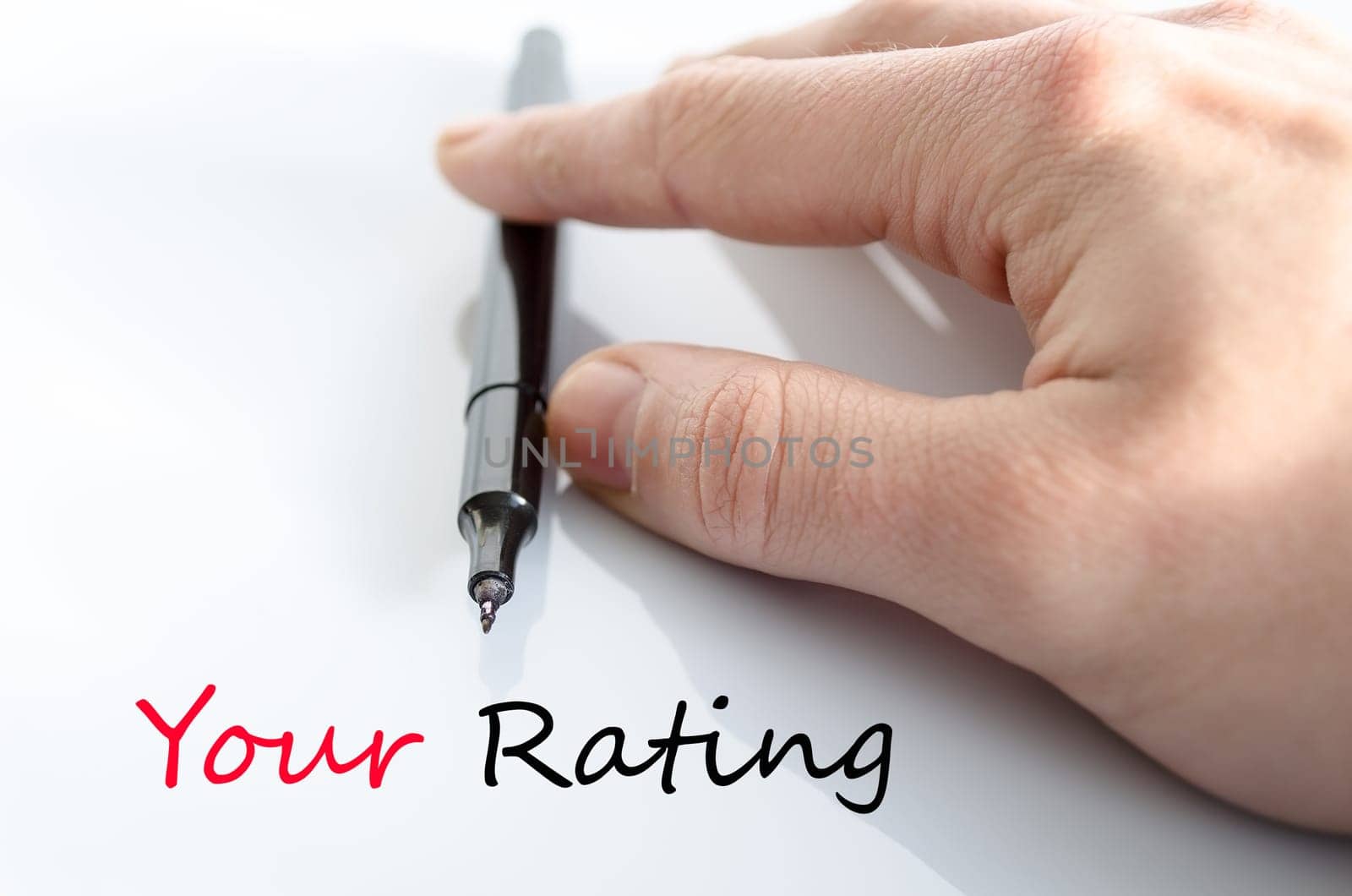 Your rating text concept isolated over white background