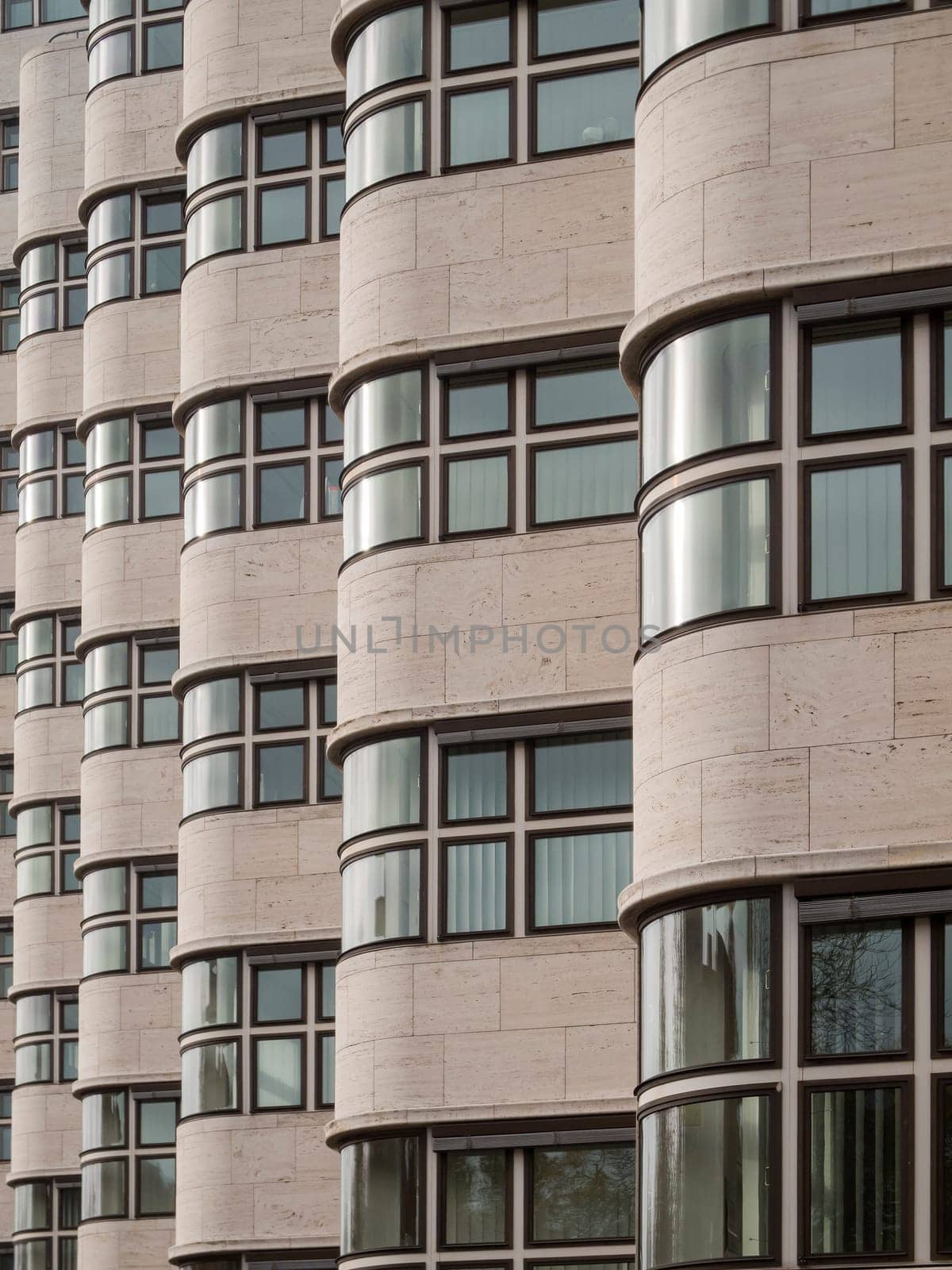 Side view of the façade of the Shell House in Berlin on reichspietschufer (Kreuzberg).