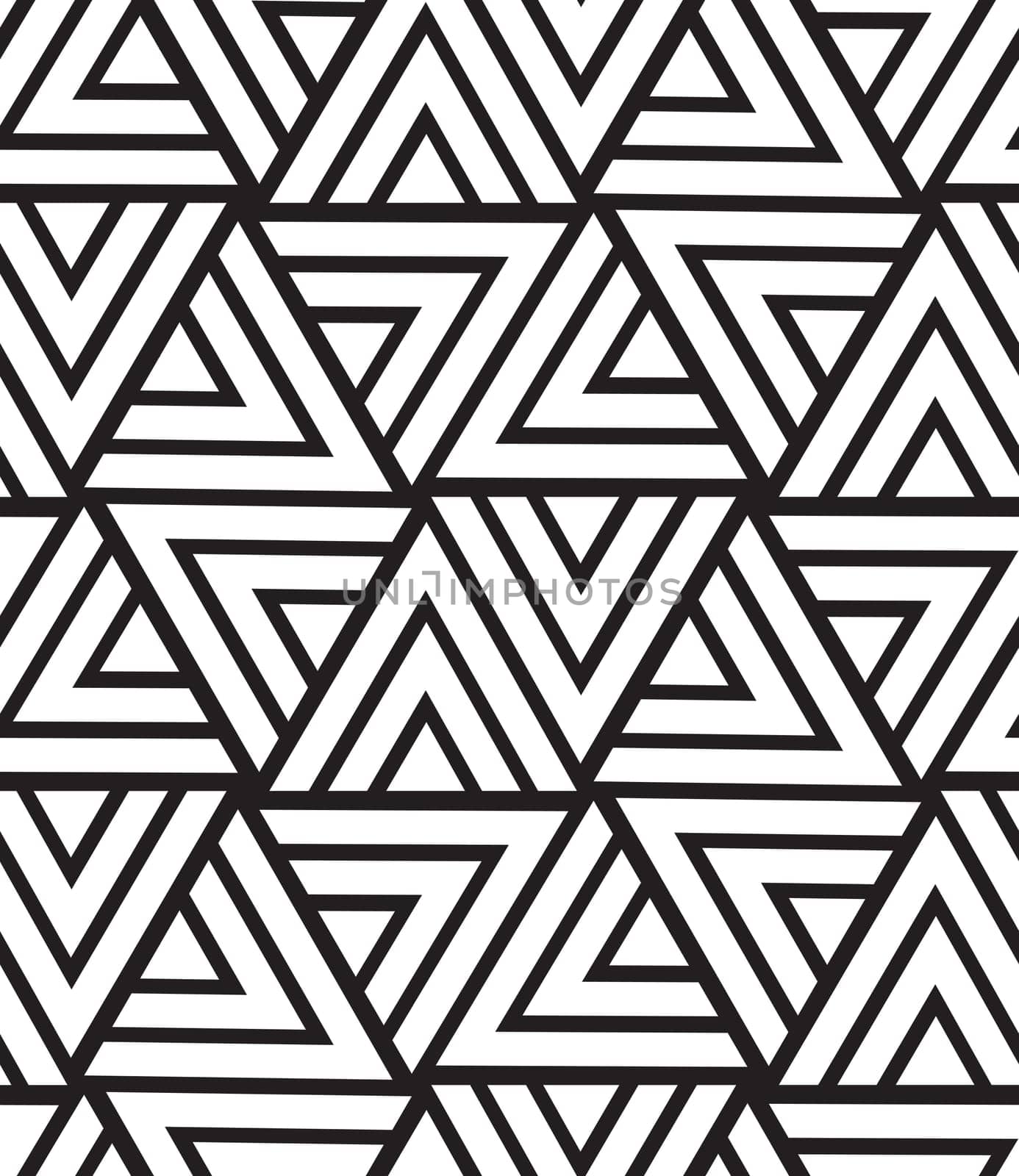 Vector seamless pattern. Modern geometric texture. Repeating abstract background. Triangle linear grid from striped elements