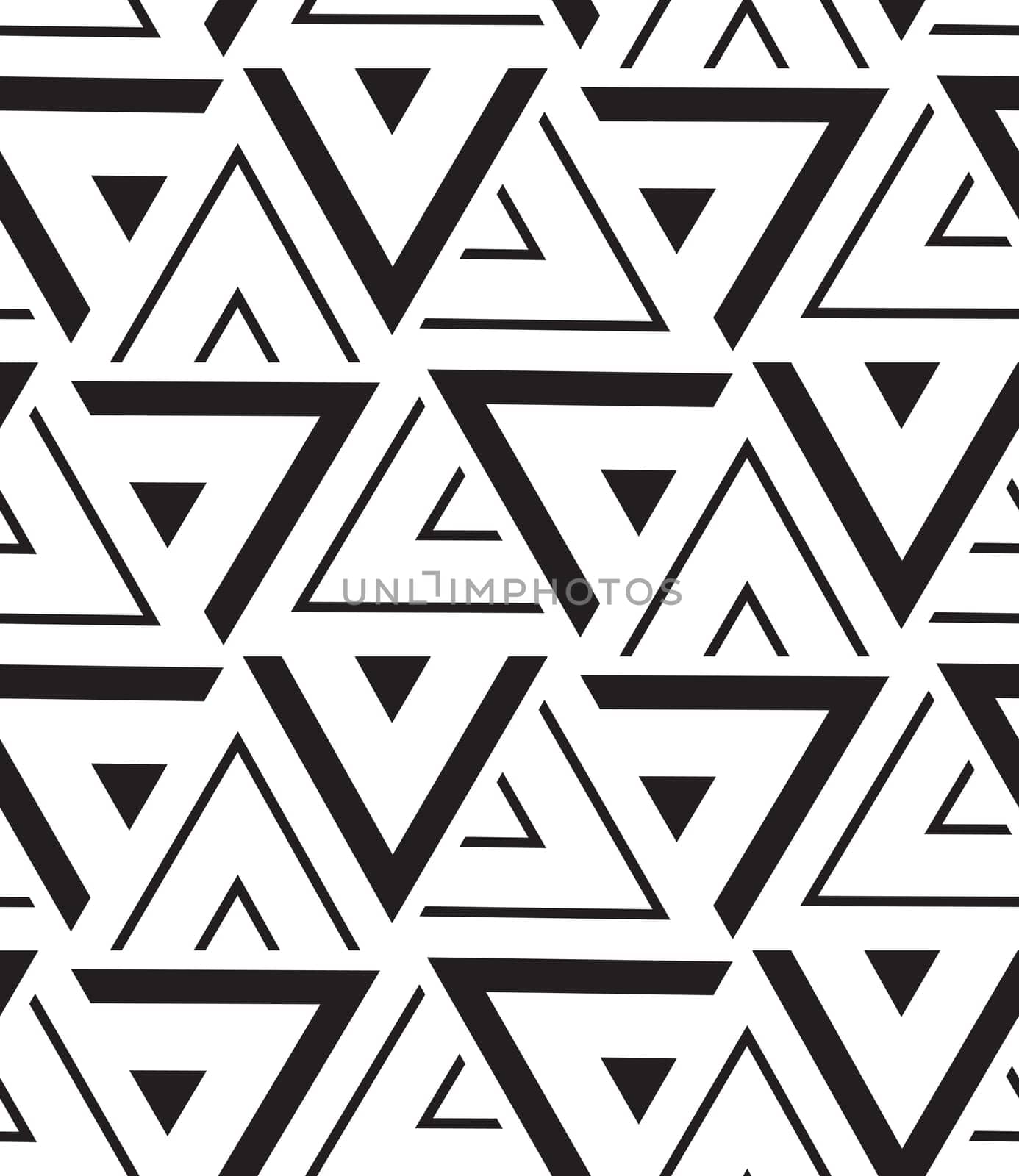 Vector seamless pattern. Modern geometric texture. Repeating abstract background. Triangle linear grid from striped elements