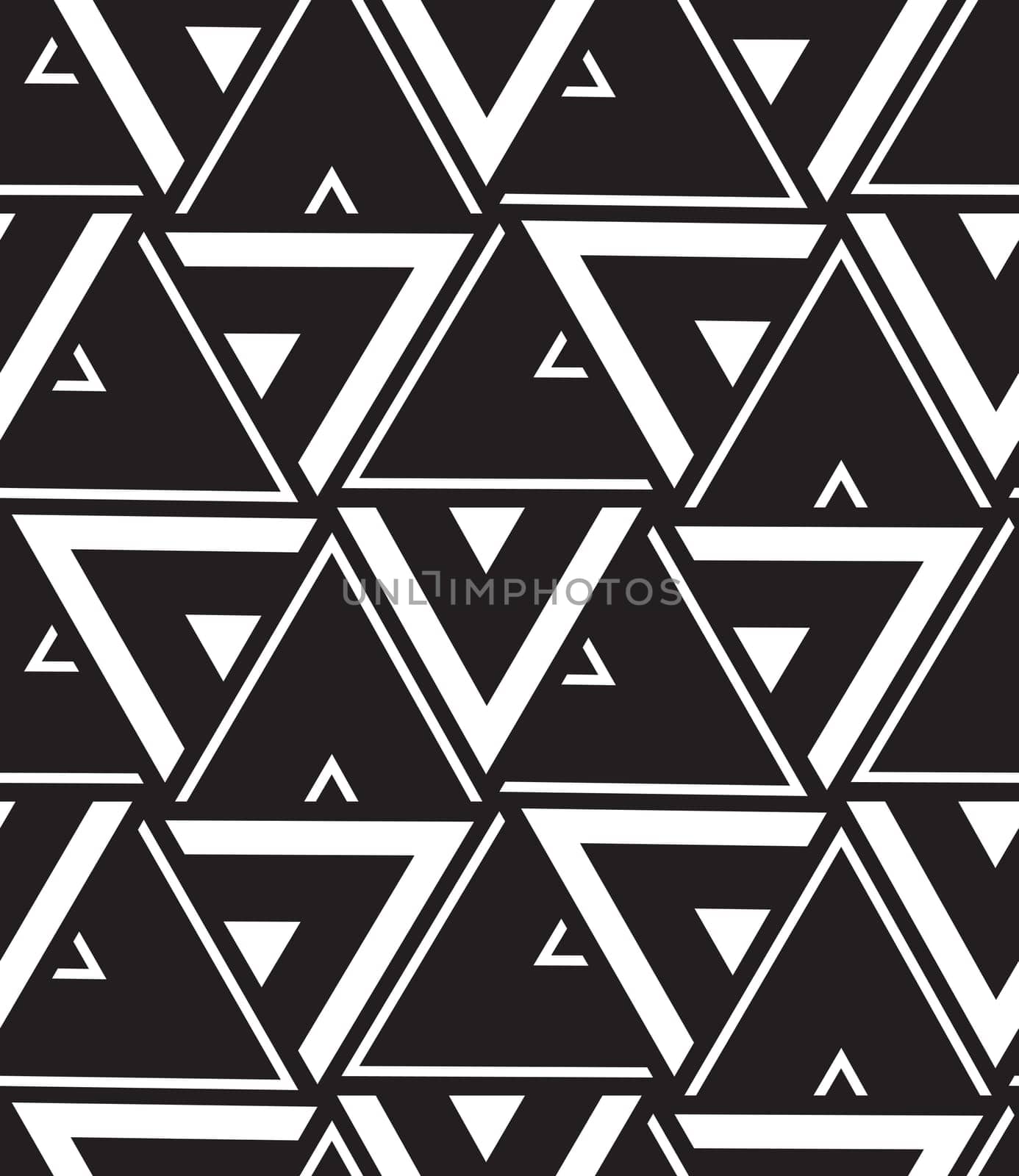 Vector seamless pattern. Modern geometric texture. Repeating abstract background. Triangle linear grid from striped elements