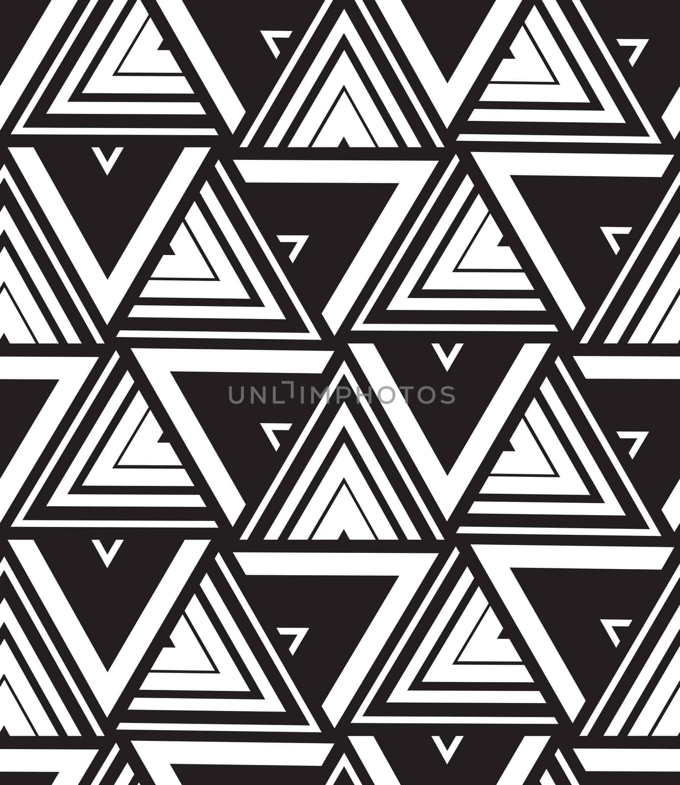 Vector seamless pattern. Modern geometric texture. Repeating abstract background. Triangle linear grid from striped elements