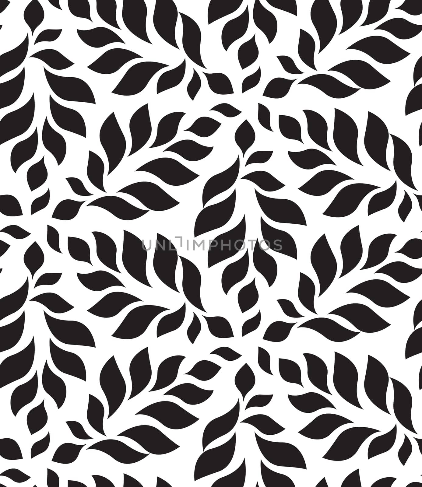Vector geometric seamless pattern. Modern floral, leaves texture, repeating background