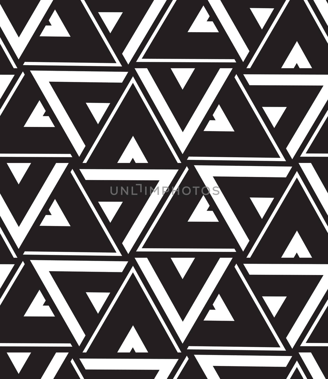 Vector seamless pattern. Modern geometric texture. Repeating abstract background. Triangle linear grid from striped elements