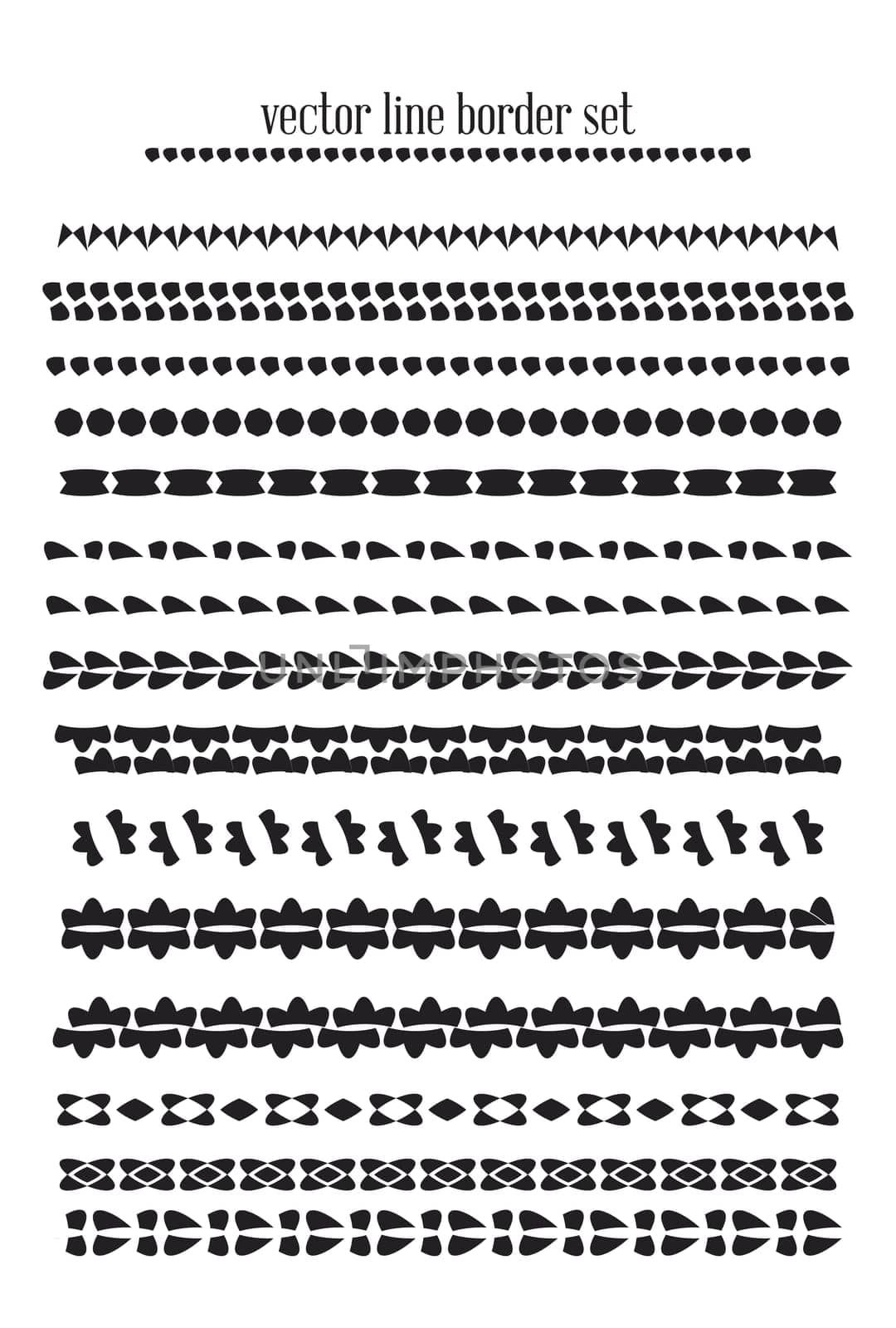Vector lines, border divides set. Universal elements seamless lines for your design