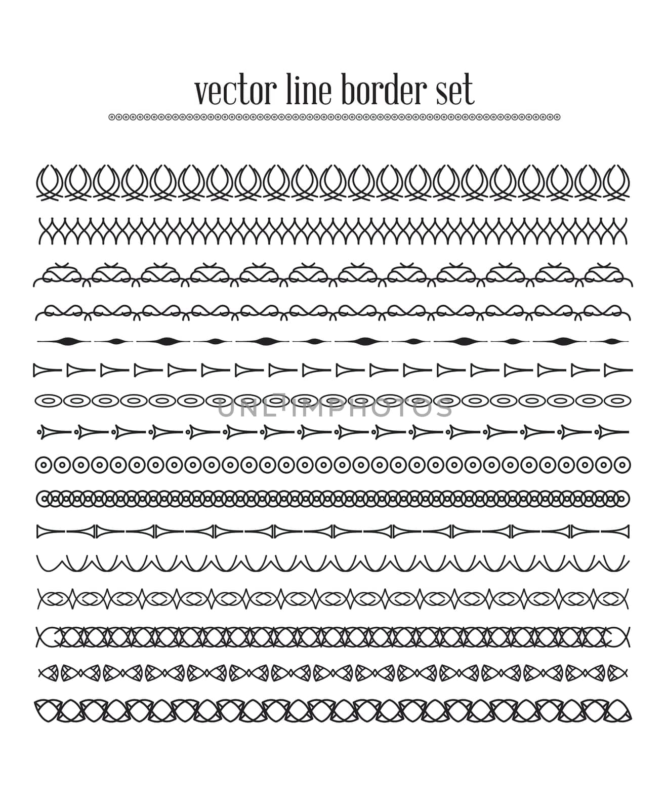 Vector lines, border divides set. Universal elements seamless lines for your design