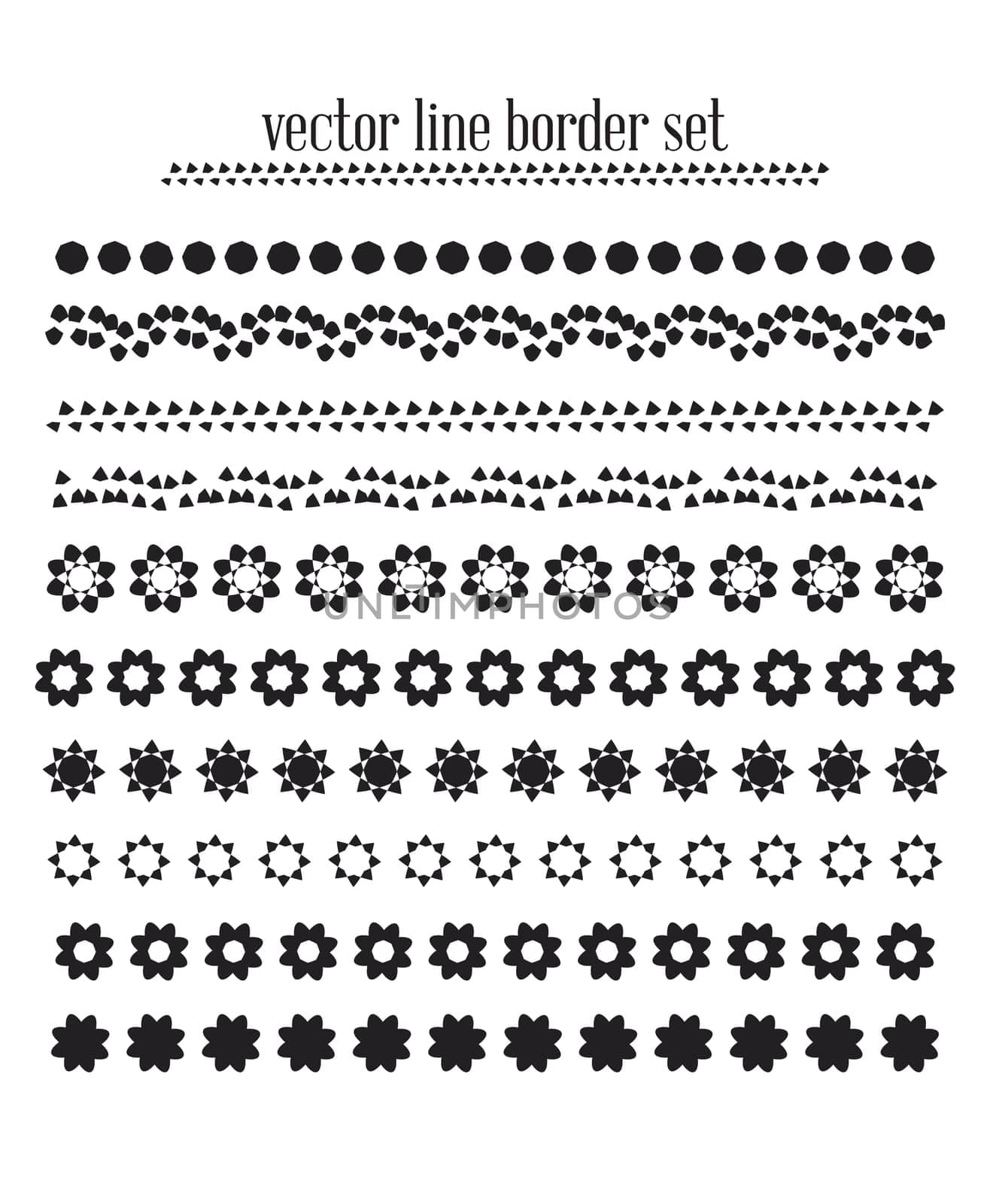 Vector lines, border divides set. Universal elements seamless lines for your design