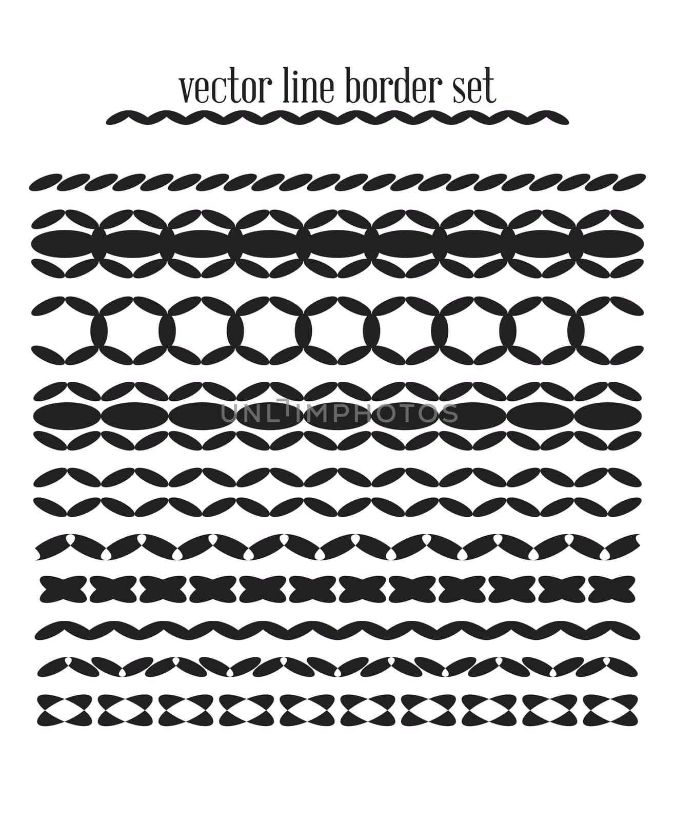 Vector lines, border divides set. Universal elements seamless lines for your design