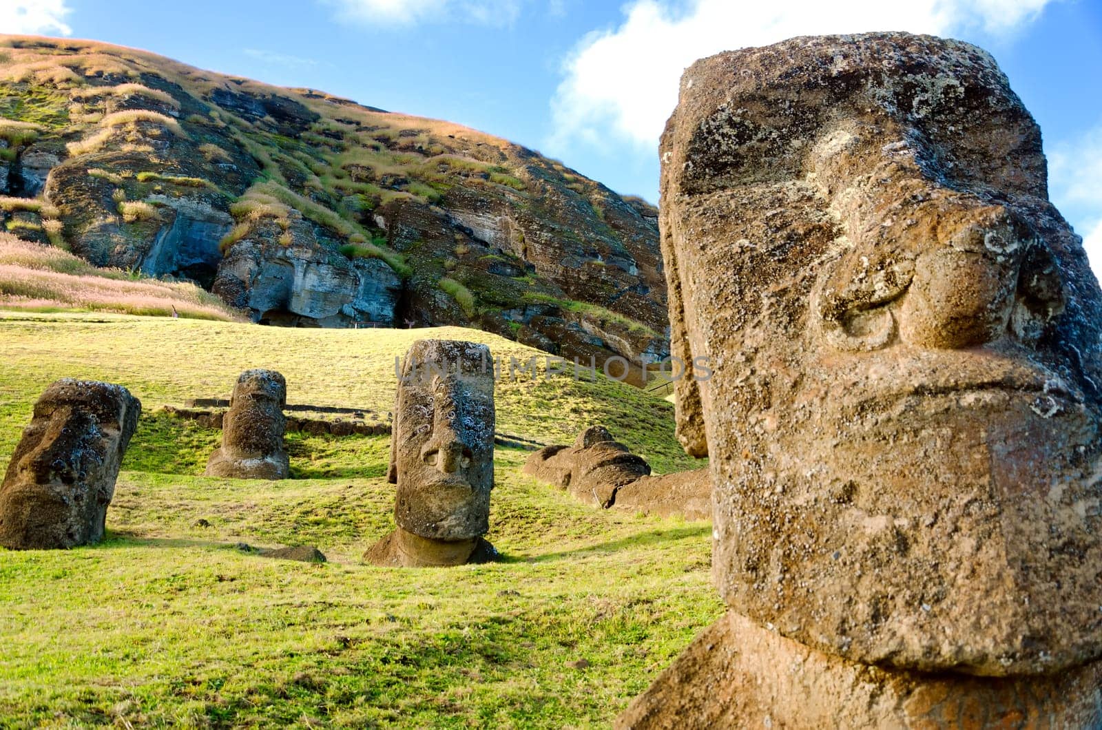 The famous Moai heads of Easter Island, Chile