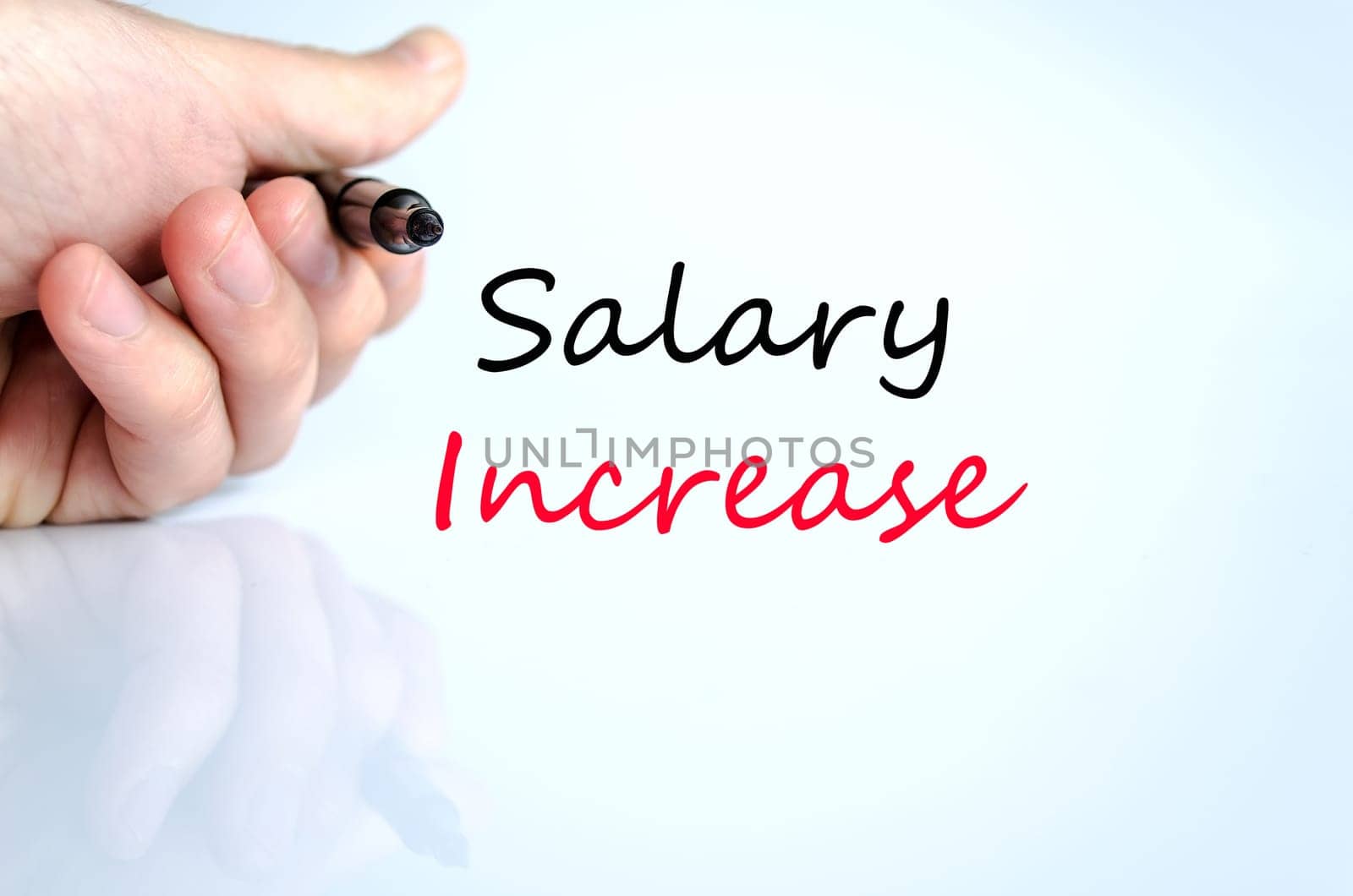 Salary increase text concept isolated over white background