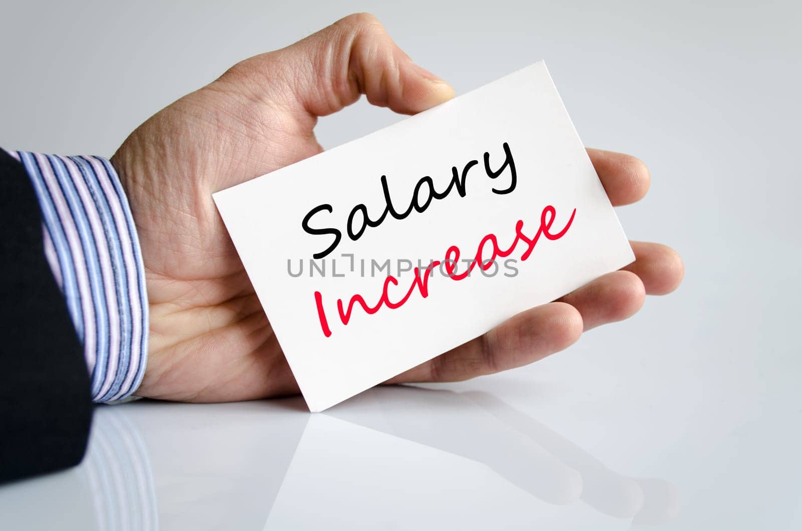 Salary increase text concept isolated over white background