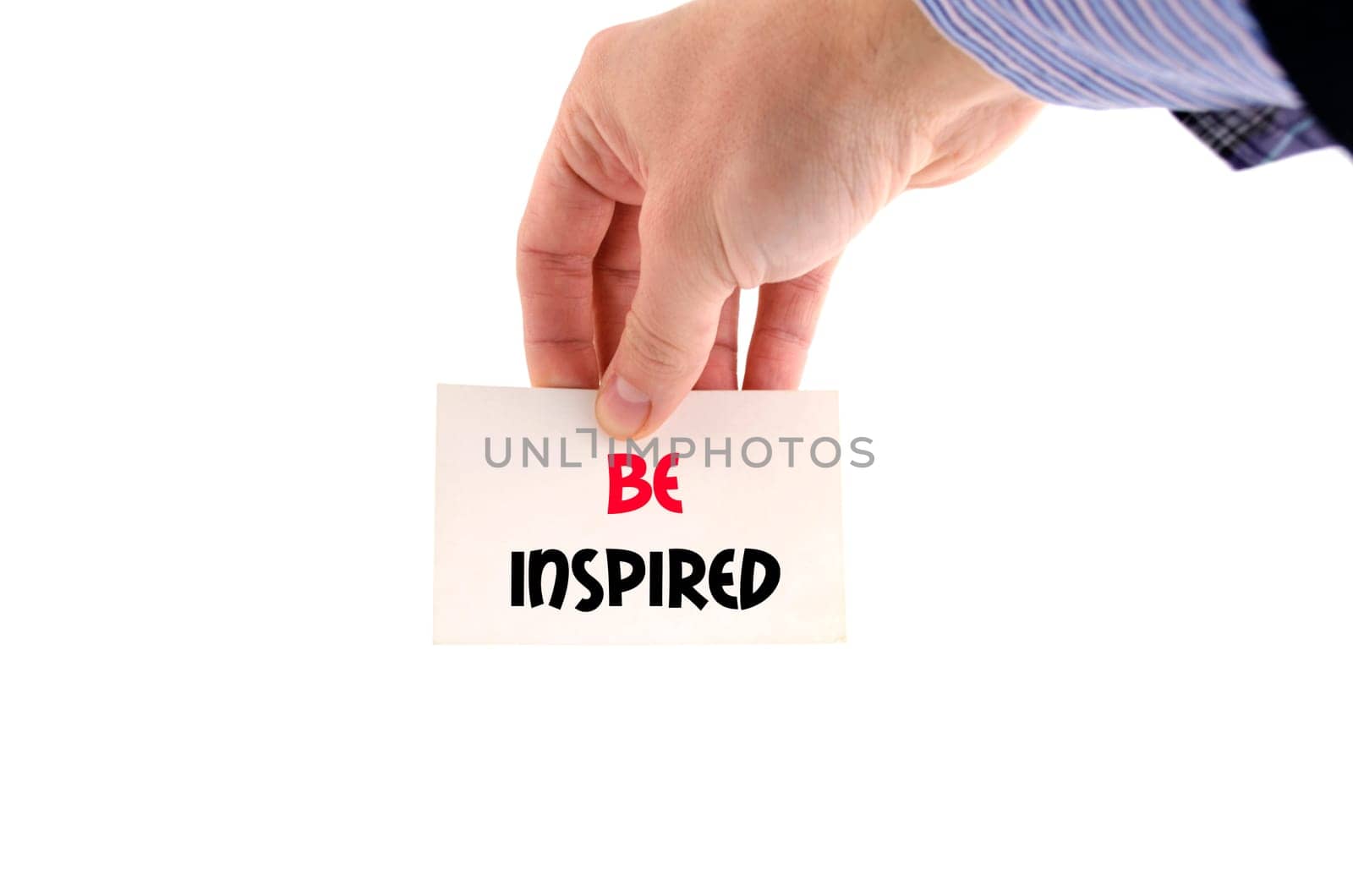 Be inspired text concept isolated over white background