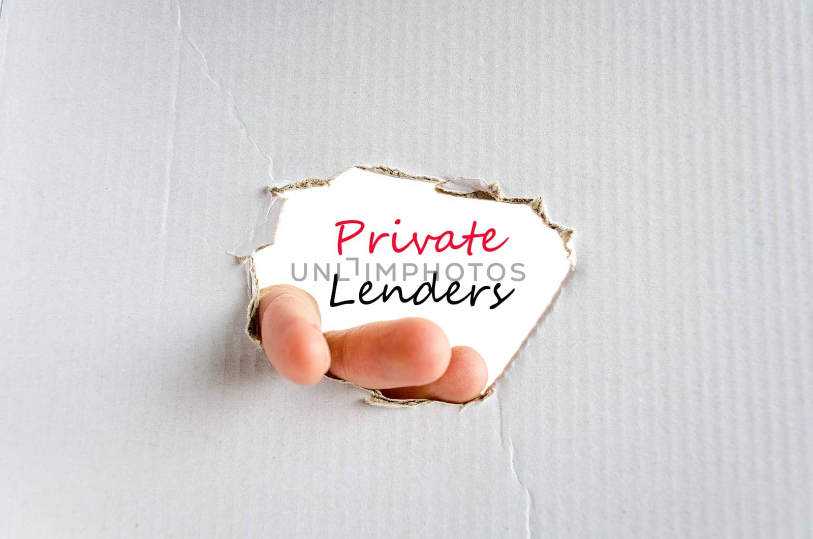 Private lenders text concept isolated over white background