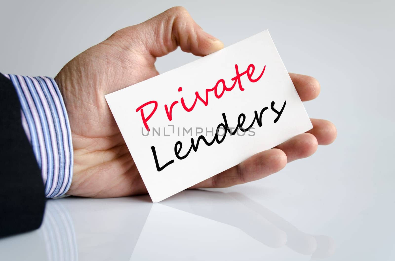 Private lenders text concept isolated over white background