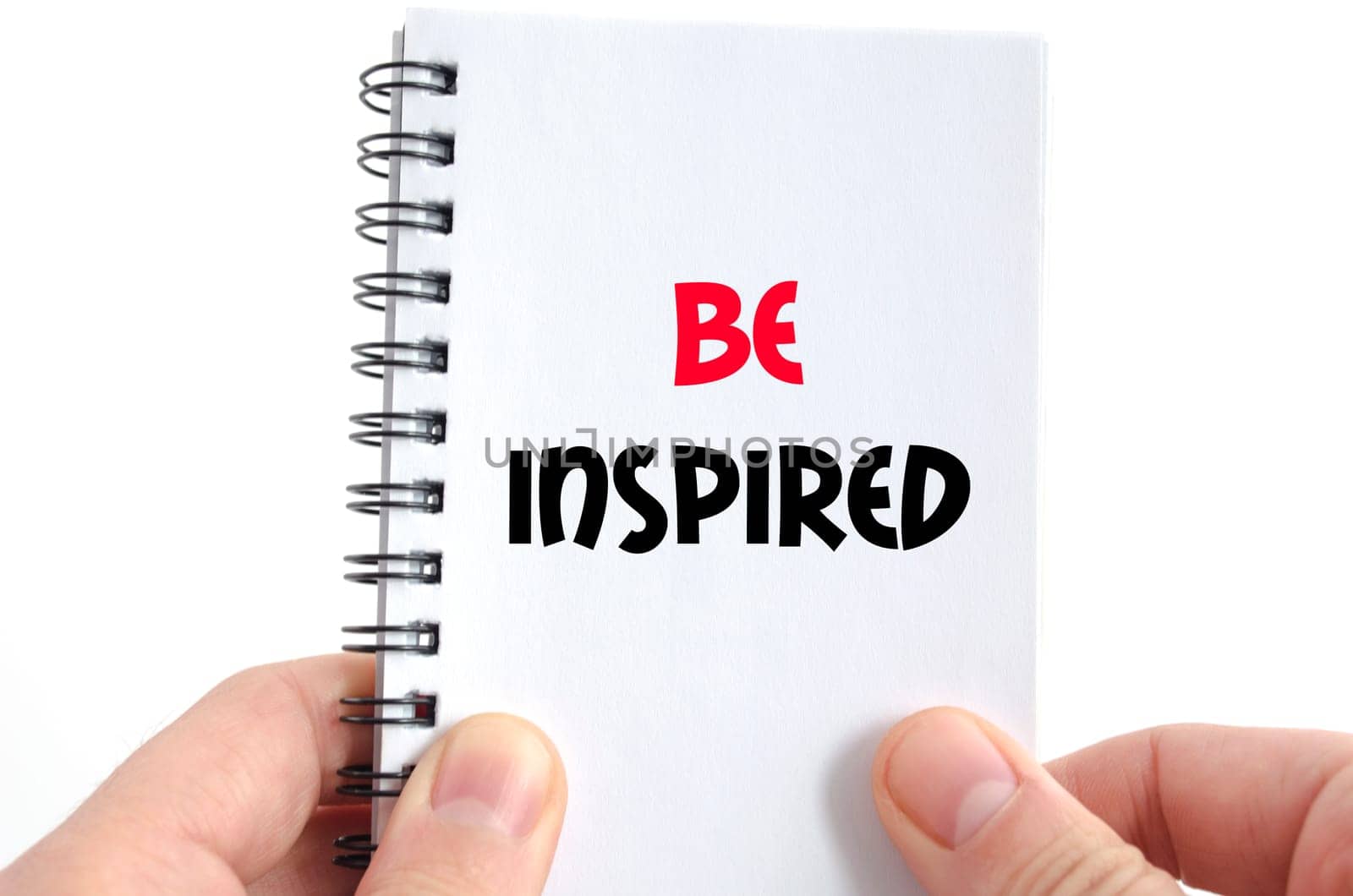 Be inspired text concept isolated over white background