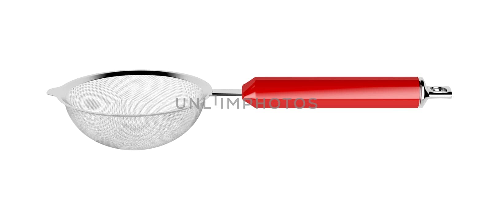 Metal strainer isolated on white background