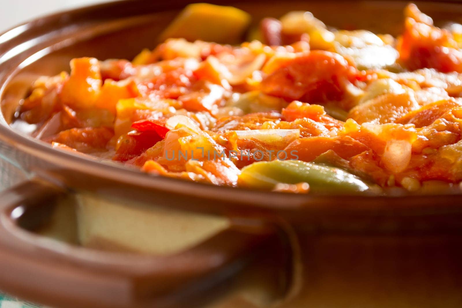 Closeup of delicious stew with mixed vegetables.