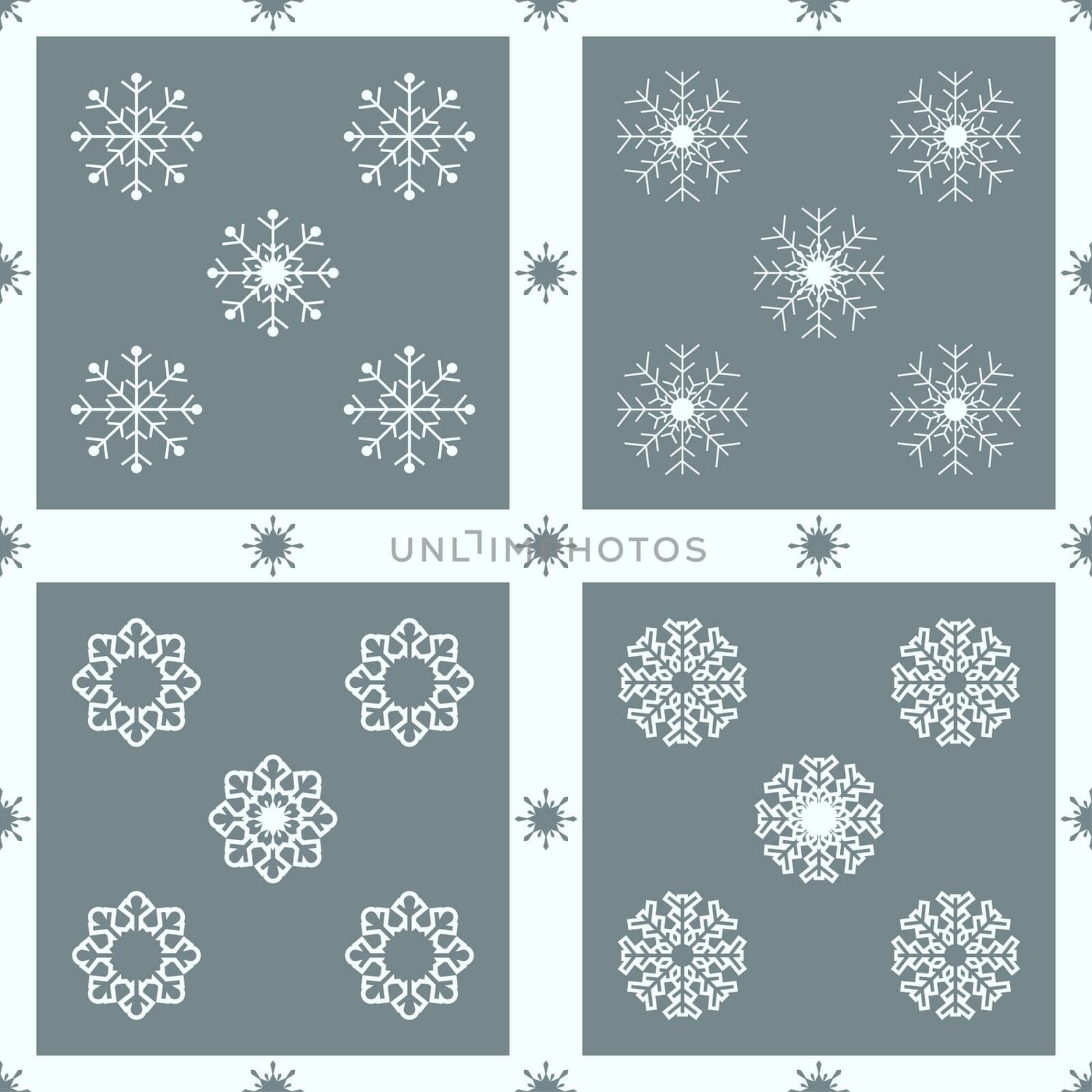 Christmas snowflakes seamless background. New year vector illustration.