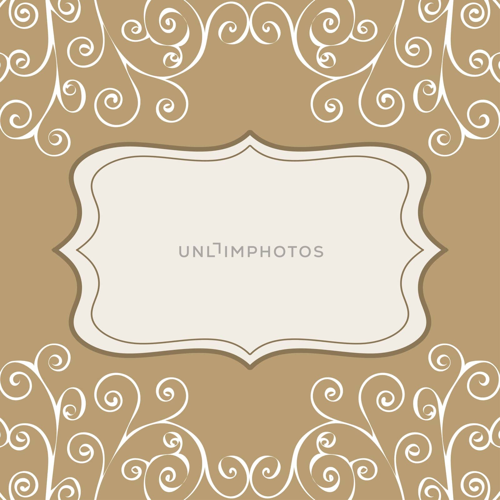 Decorative vintage pattern text background. Vector illustration.