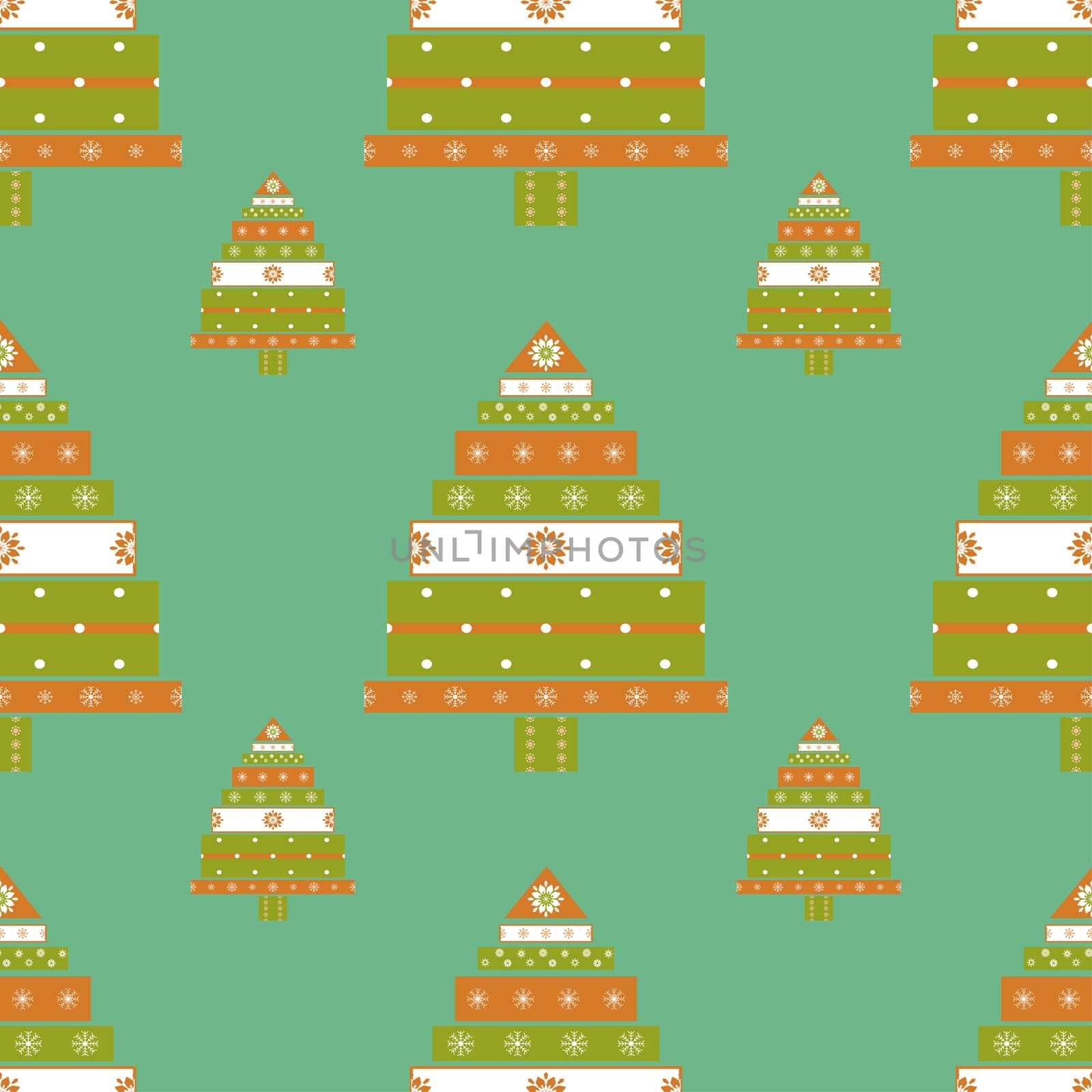 Christmas tree gifts seamless pattern. New year vector illustration.