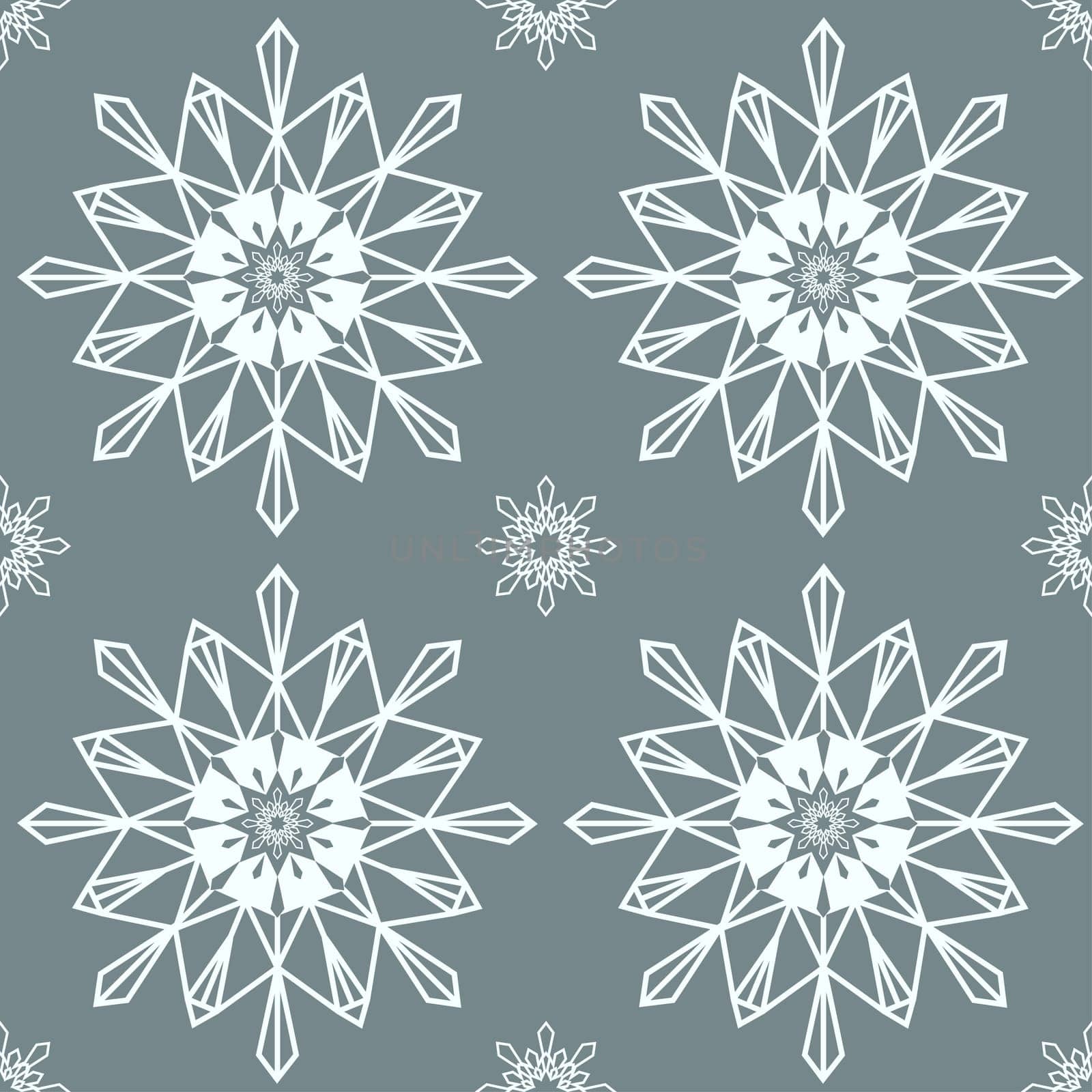 Christmas snowflakes seamless background. New year vector illustration.
