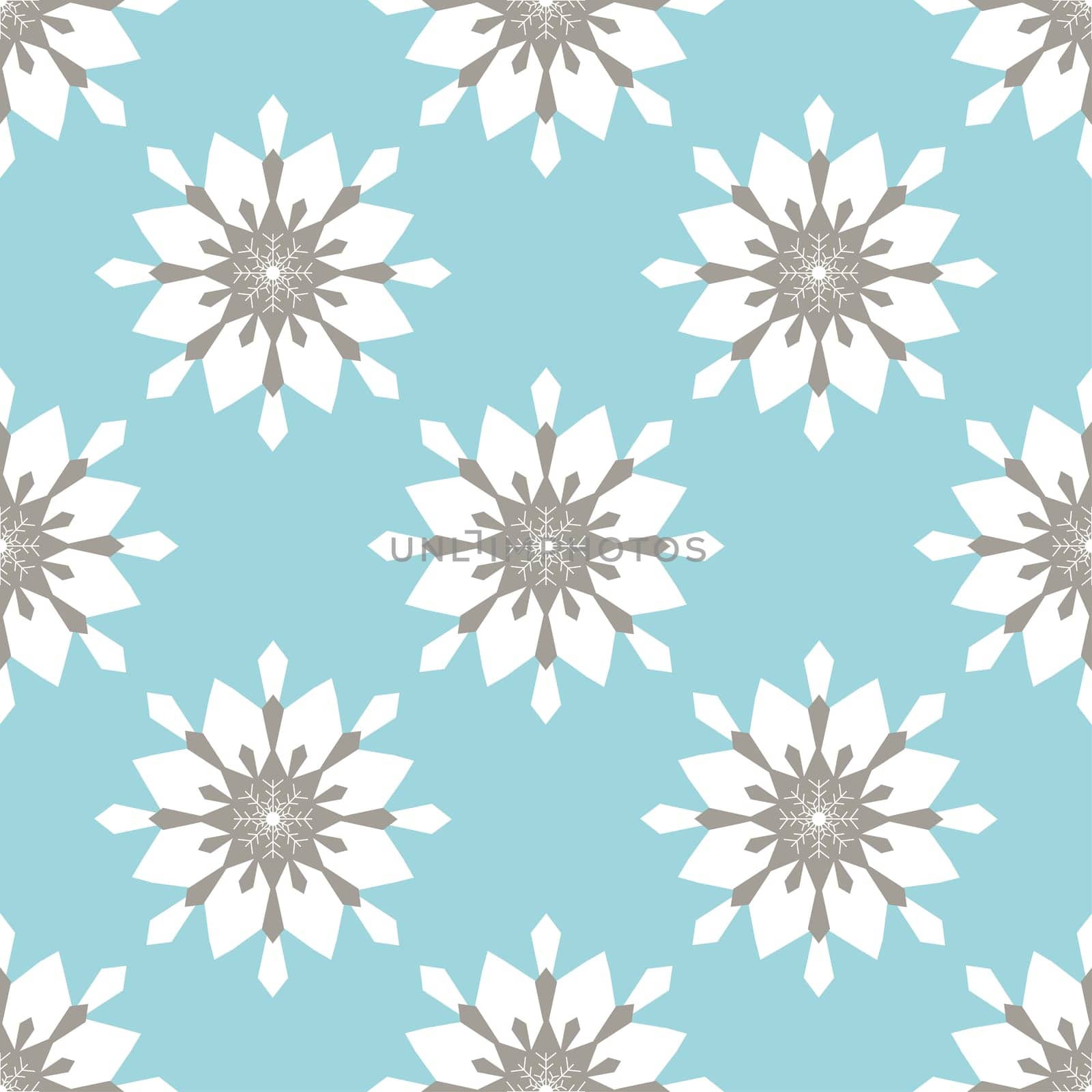 Christmas snowflakes seamless background. New year vector illustration.