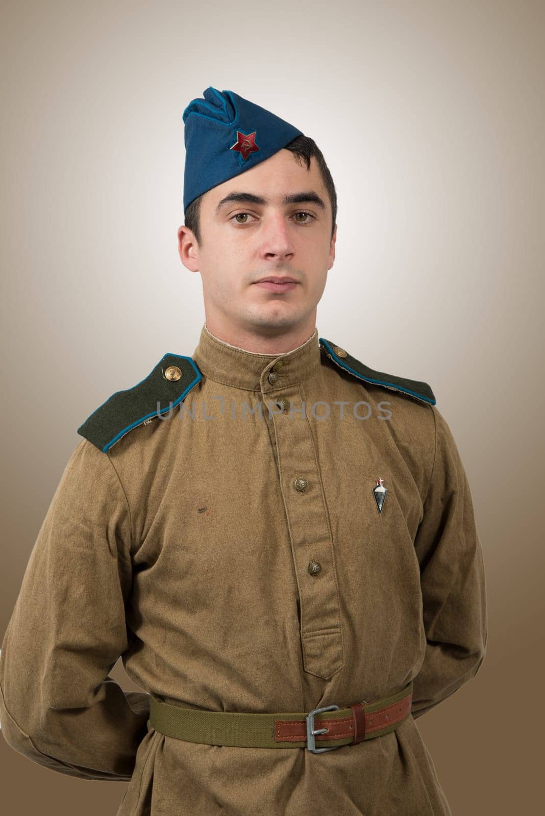 Portrait of a young Soviet soldier, ww2, world war two