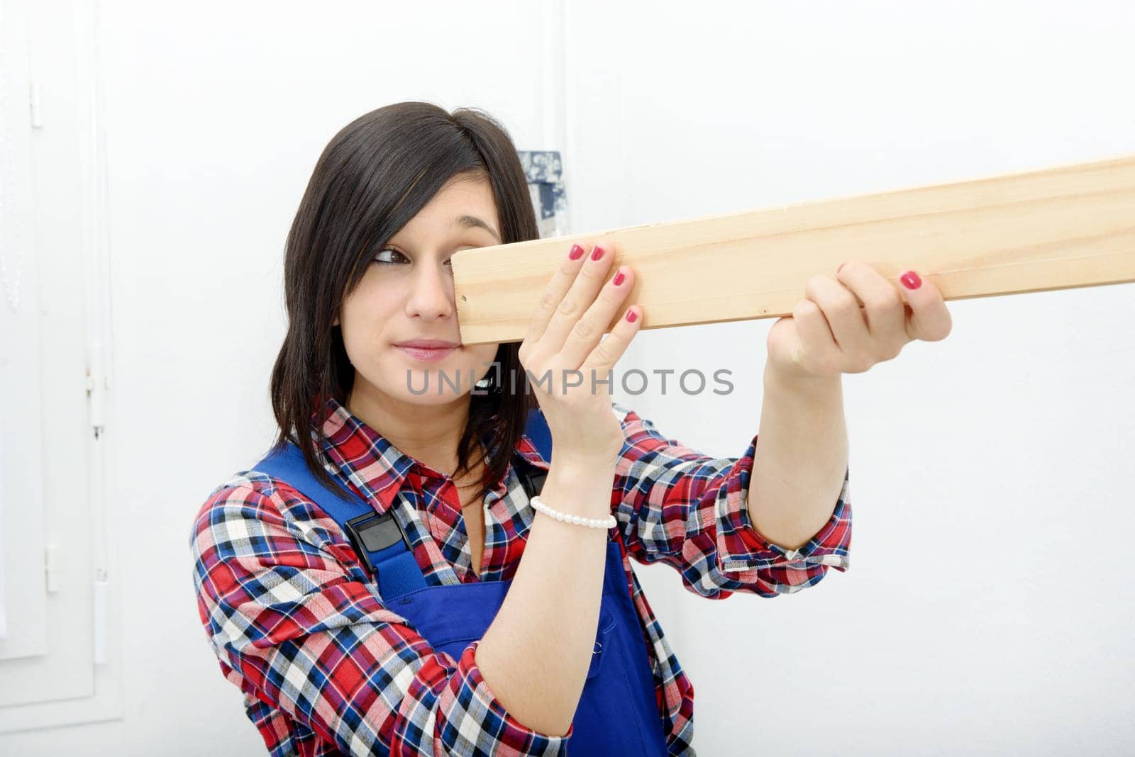 portrait of young brunette woman apprentice