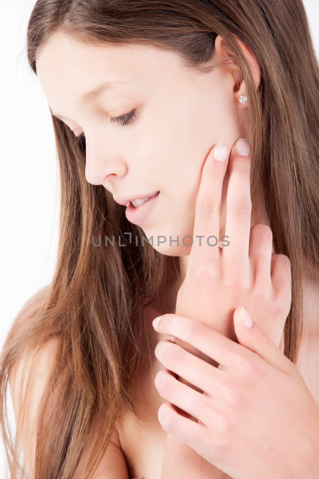 Young pretty woman photographed in the studio