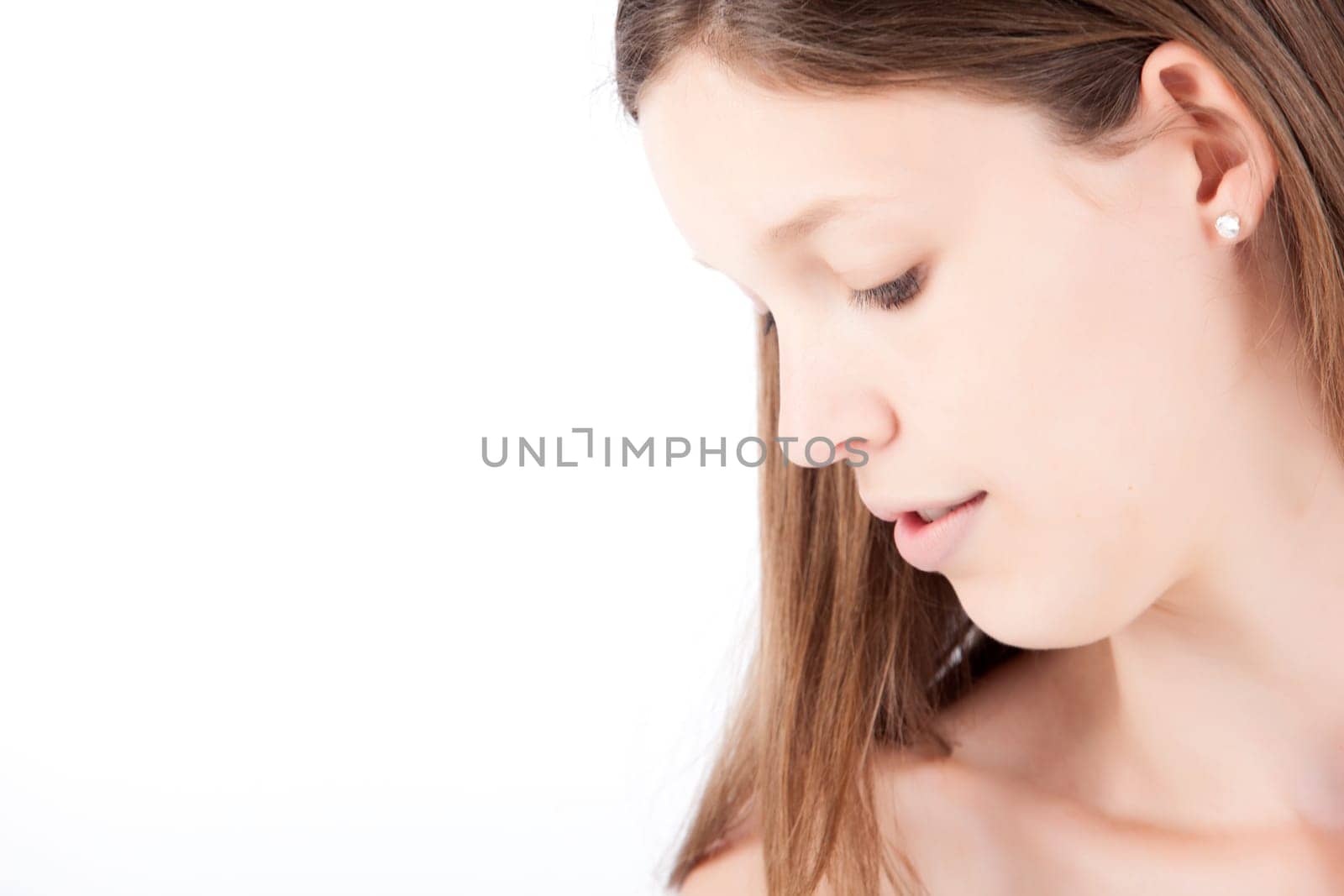 Young pretty woman photographed in the studio