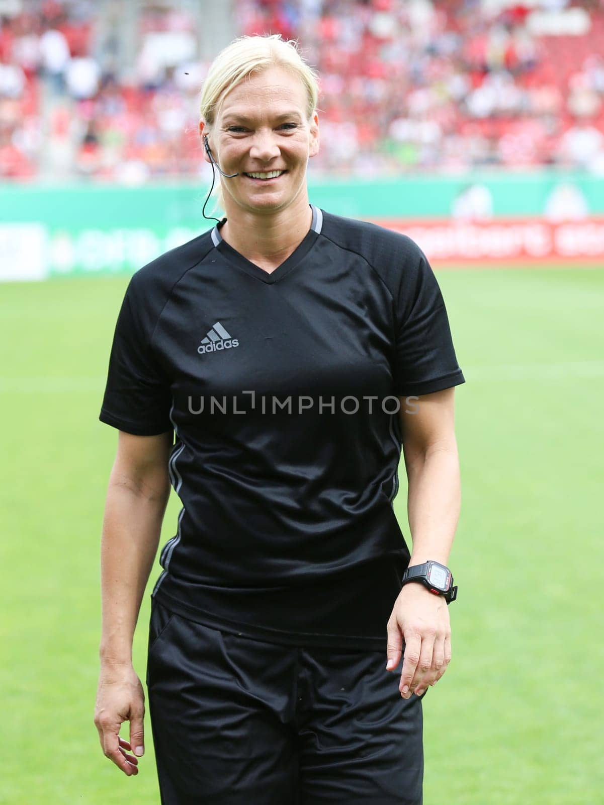 Referee Bibiana Steinhaus at the DFB-Pokal 2016/17 - 1st round - Hallescher FC against 1.FC Kaiserslautern