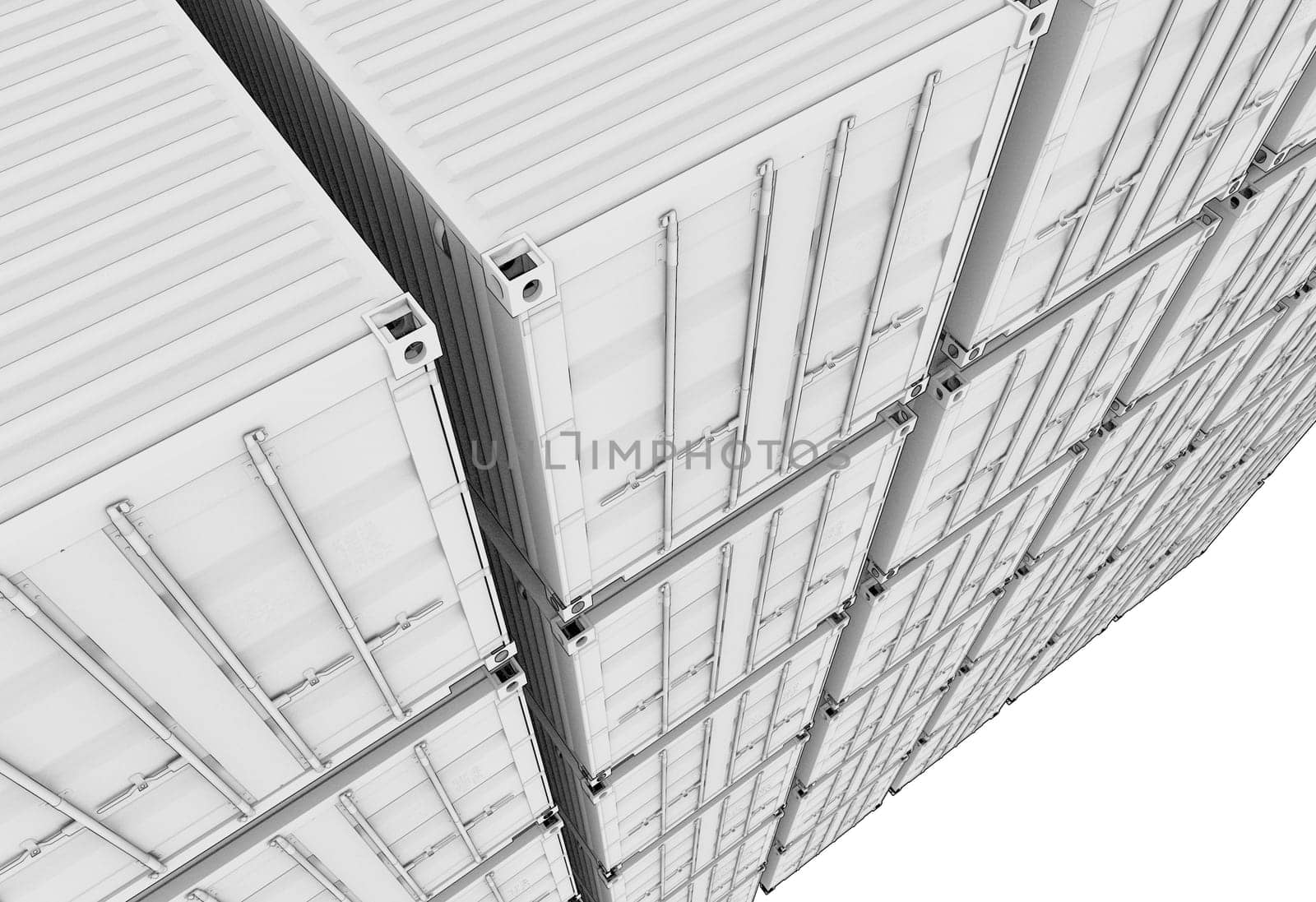 Shipping Container 3d render isolated on white