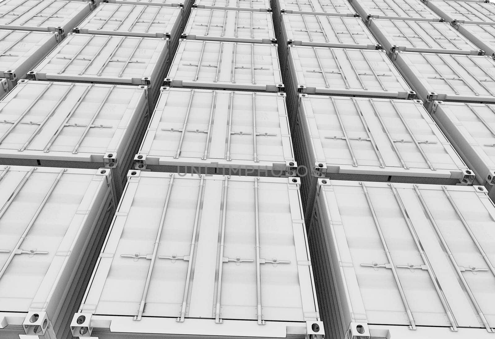 Shipping Container 3d render isolated on white