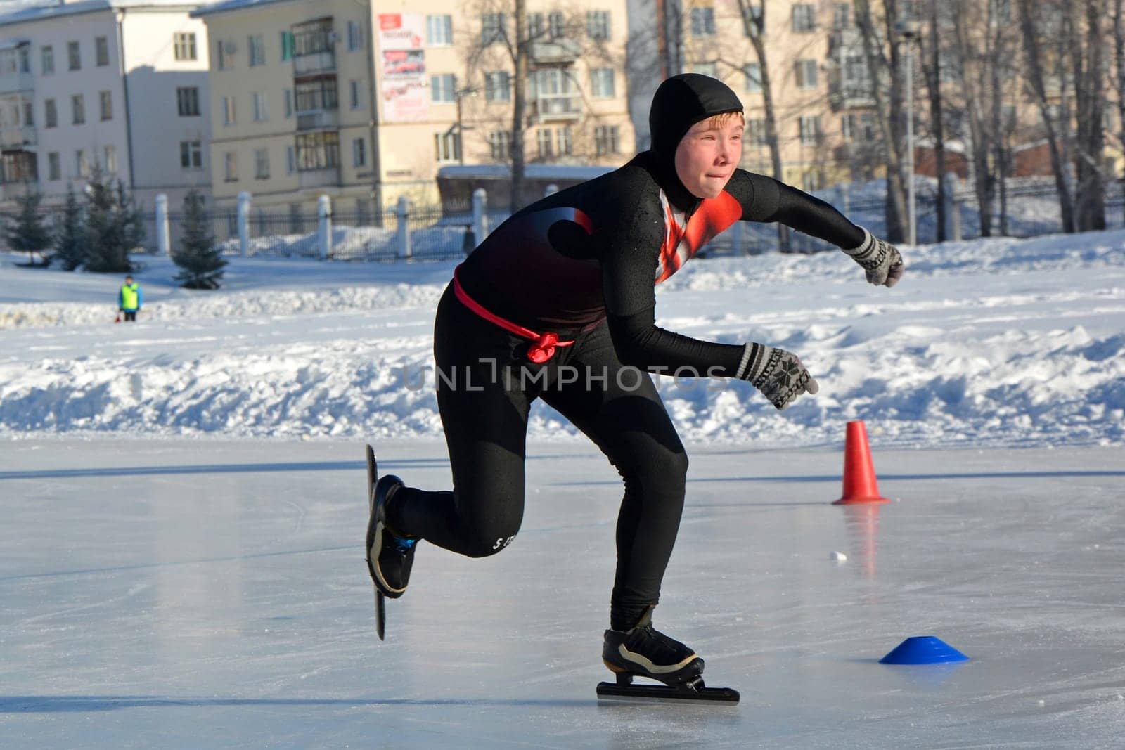 Skating. Training for riding on skates on the ice.