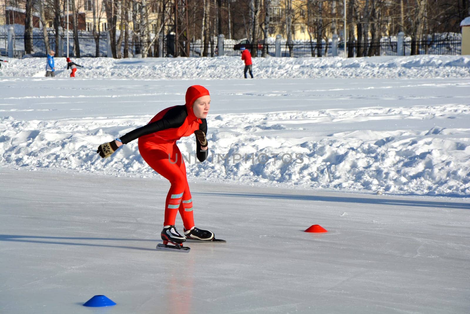 Skating. Training for riding on skates on the ice.