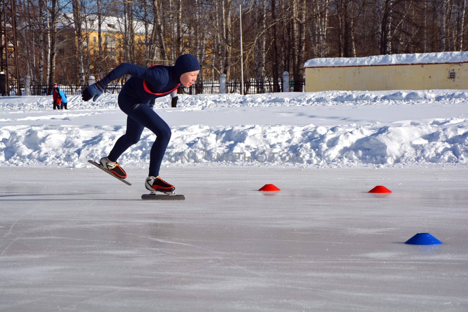 Skating. Training for riding on skates on the ice.