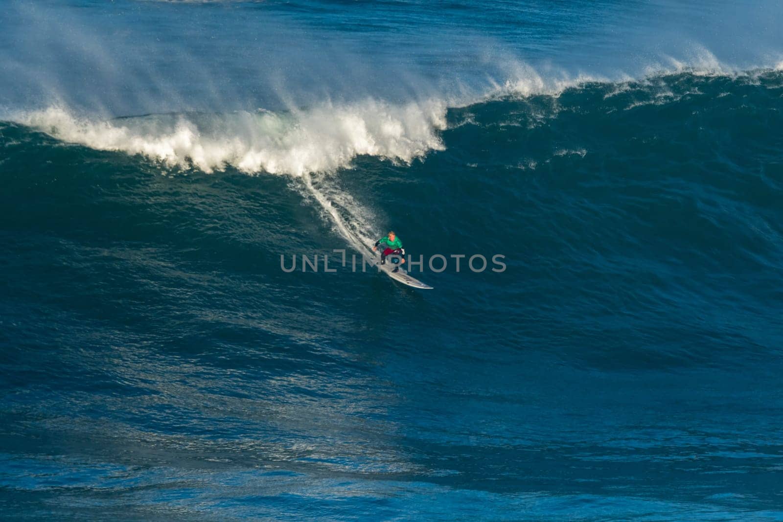 NAZARE, PORTUGAL - DECEMBER 20, 2016: Andrew Cotton (GBR) during the Nazare Challenge 2016 - Big Wave Tour #3 at Praia do Norte - Nazare, Portugal.