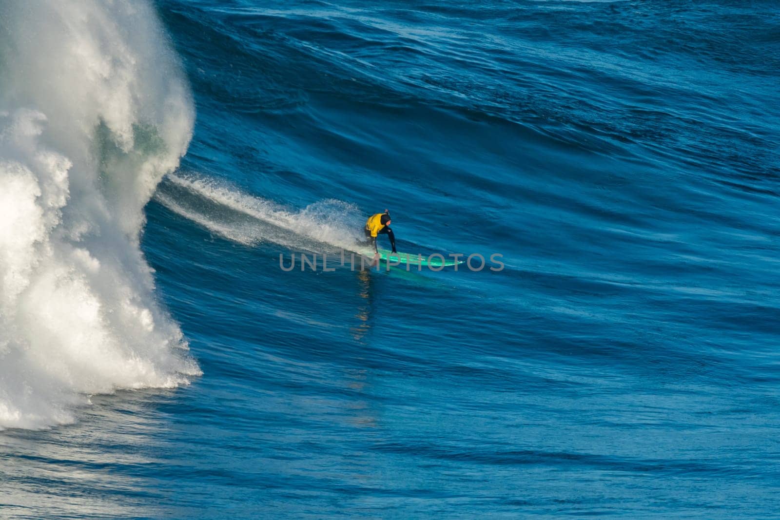 NAZARE, PORTUGAL - DECEMBER 20, 2016: Alex Botelho (PRT) during the Nazare Challenge 2016 - Big Wave Tour #3 at Praia do Norte - Nazare, Portugal.