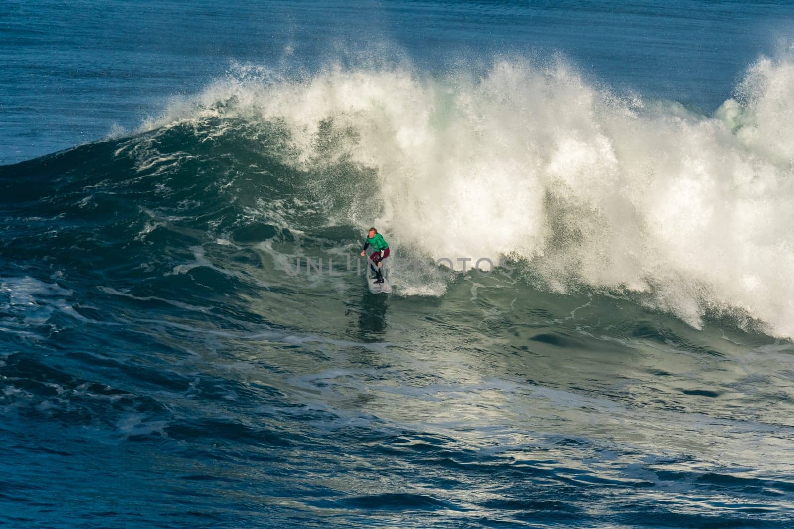 NAZARE, PORTUGAL - DECEMBER 20, 2016: Andrew Cotton (GBR) during the Nazare Challenge 2016 - Big Wave Tour #3 at Praia do Norte - Nazare, Portugal.