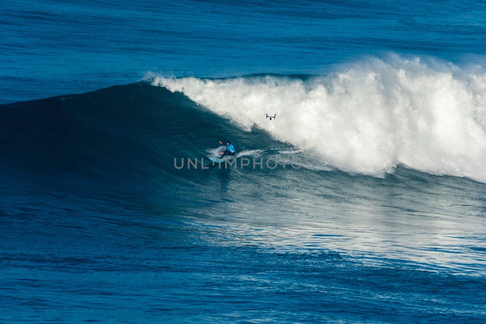 NAZARE, PORTUGAL - DECEMBER 20, 2016: Grant Baker (ZAF) during the Nazare Challenge 2016 - Big Wave Tour #3 at Praia do Norte - Nazare, Portugal.