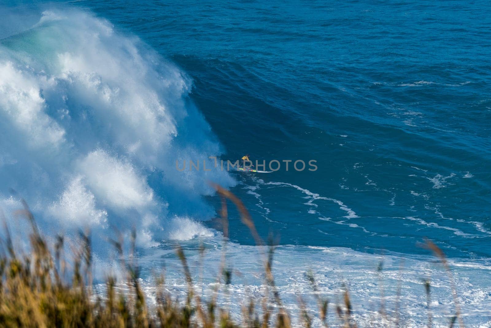 NAZARE, PORTUGAL - DECEMBER 20, 2016: Hugo Vau (PRT) during the Nazare Challenge 2016 - Big Wave Tour #3 at Praia do Norte - Nazare, Portugal.
