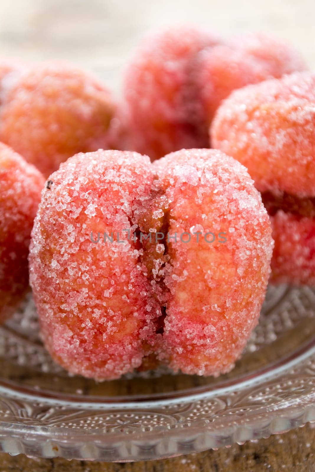 Close up colorful cookies dessert with vintage pastel tone