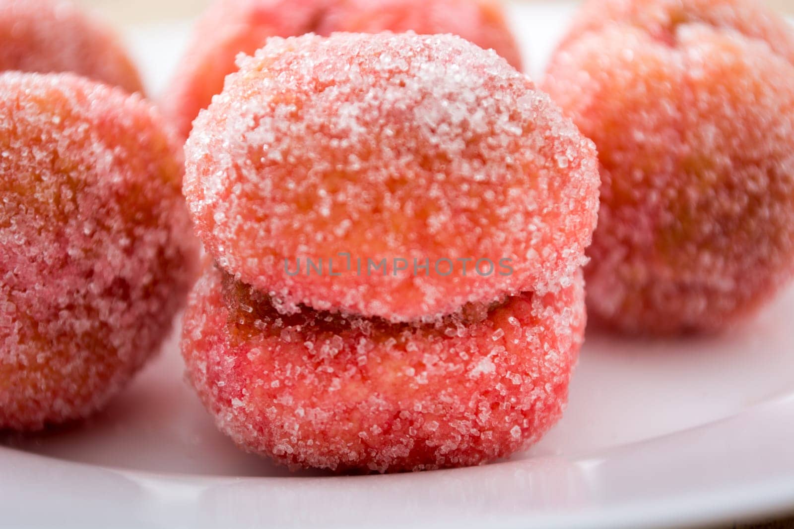 Close up colorful cookies dessert with vintage pastel tone
