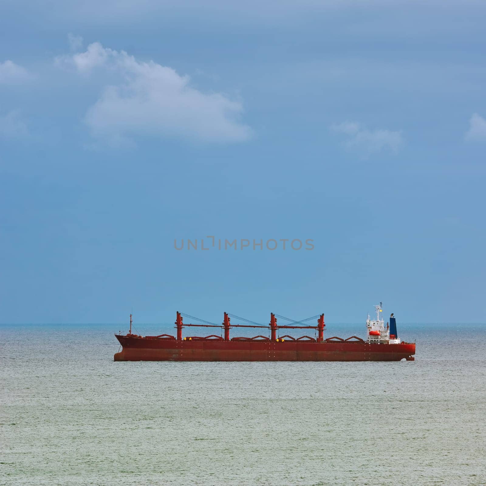 Dry Cargo Ship at Anchorage in the Black Sea Bay