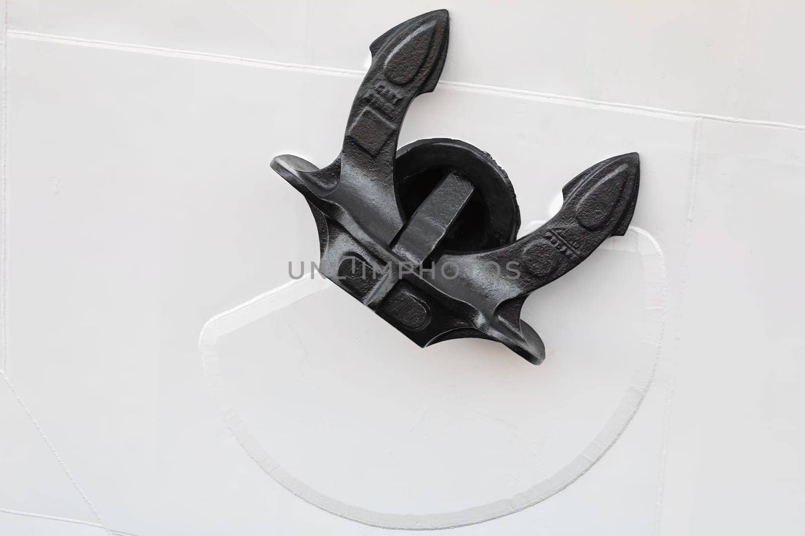 Raised Big Anchor of the Sailing Ship