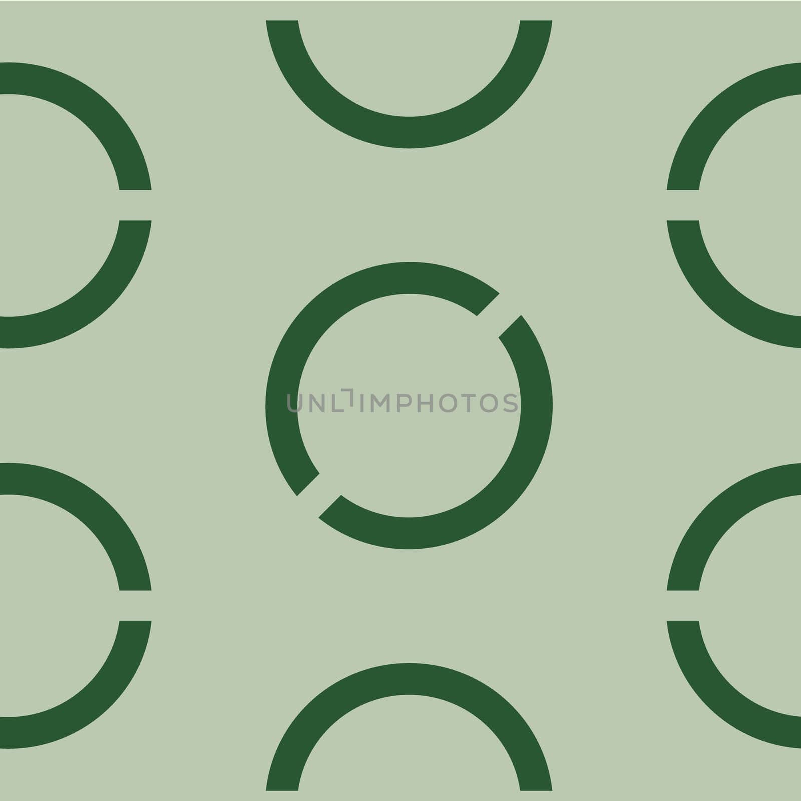 Seamless geometric background with round elements. Vector background. Green and black.