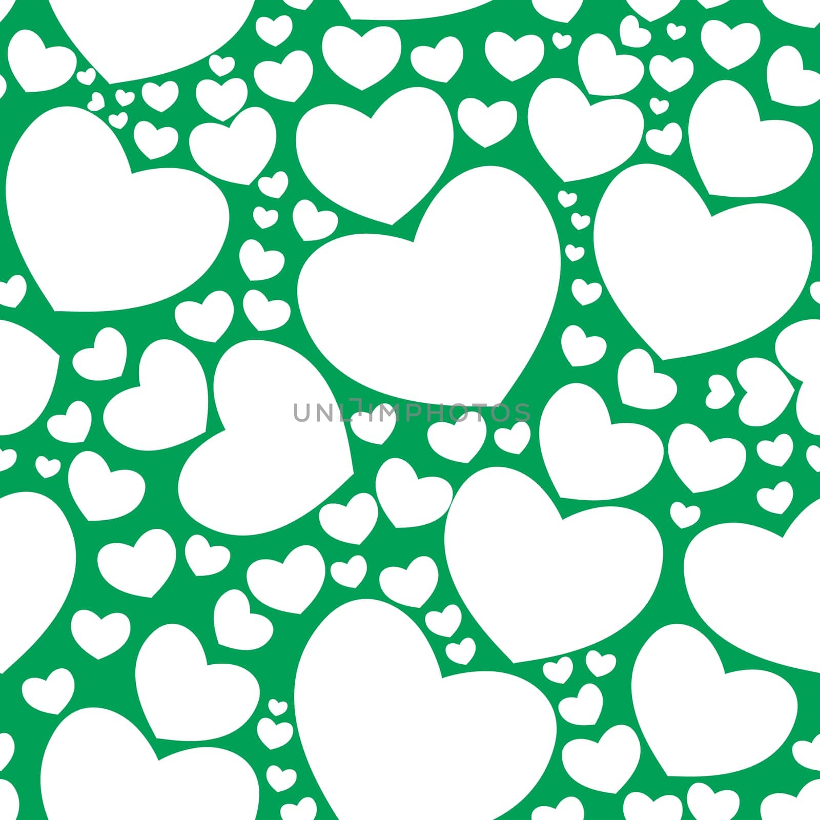 Vector seamless pattern with nice hearts on background.
