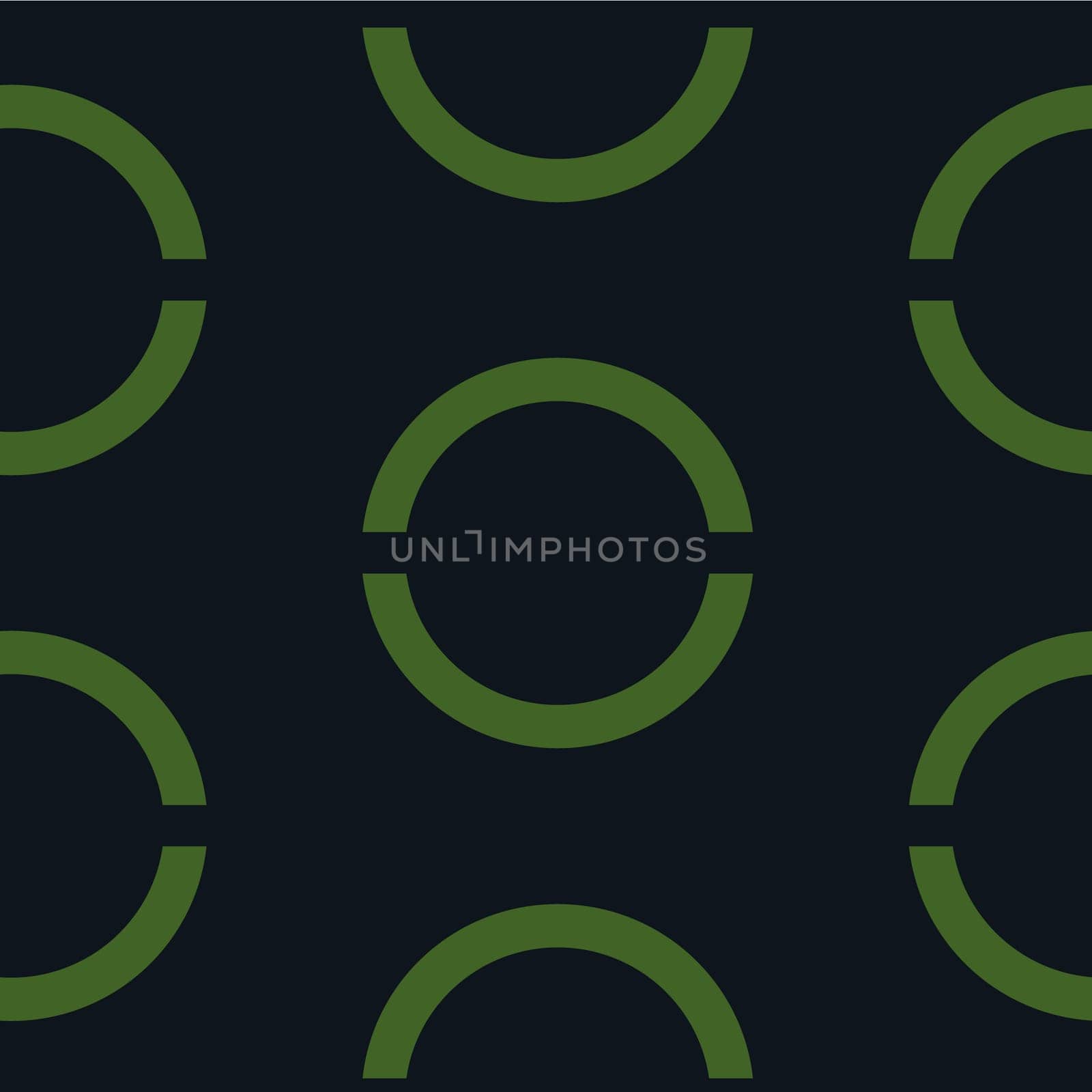 Seamless geometric background with round elements. Vector background. Green and black.