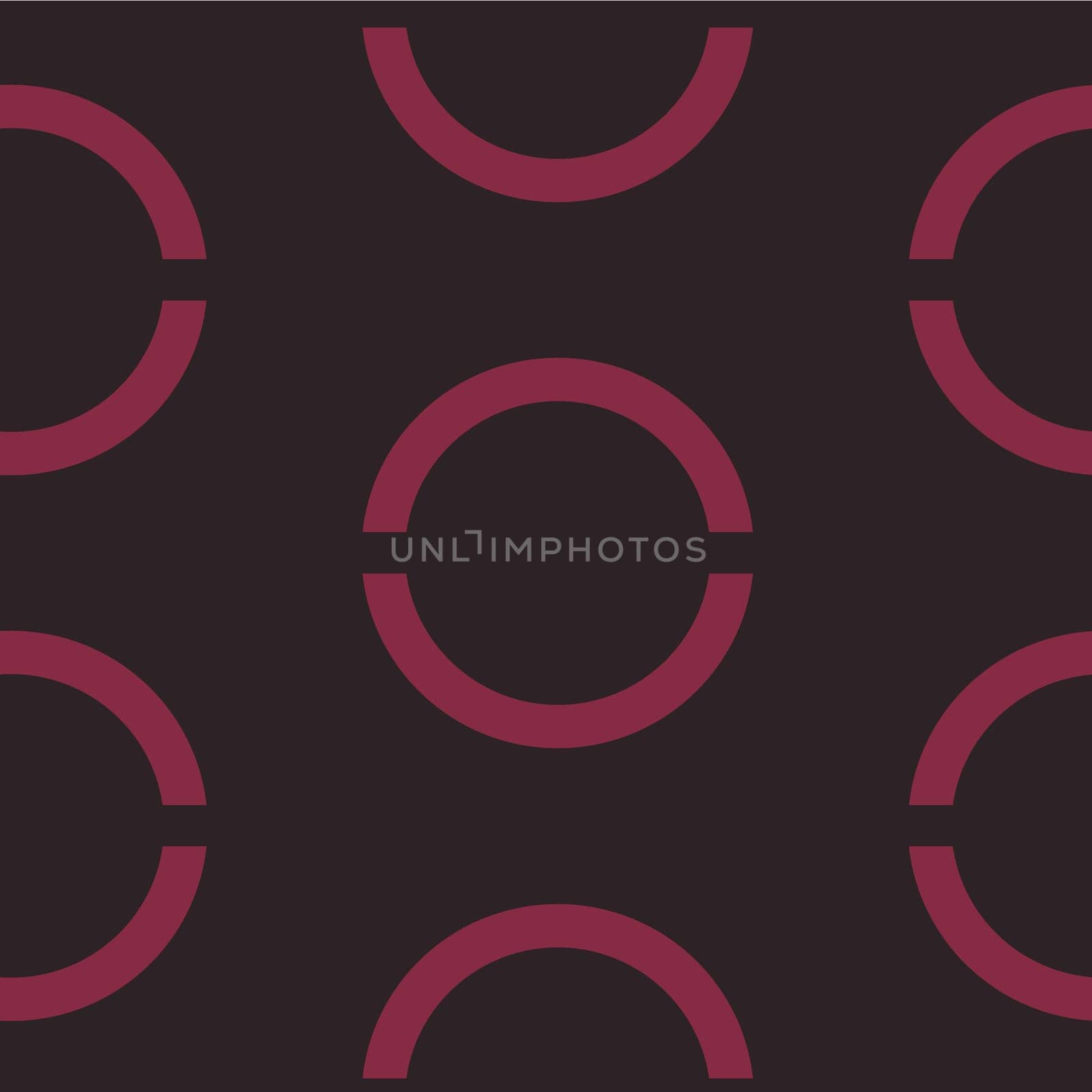 Seamless geometric background with round elements. Vector background. Dark tone.